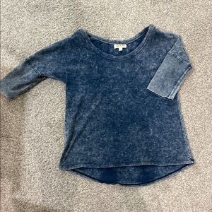 Cloth & Stone Denim Blue 3/4 Sleeve Top
